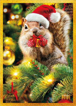 santa squirrel card