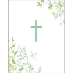 cross and leaves religious card