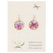 pink purple dried flower earrings