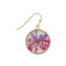 pink purple dried flower earrings