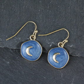vintage celestial blue moon earrings