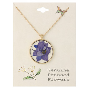 delphinium dried flower necklace