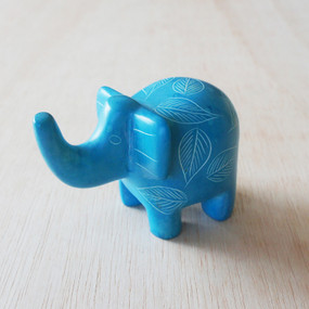 bright stone elephant - pale blue