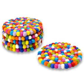 mini round ball trivet- multi color