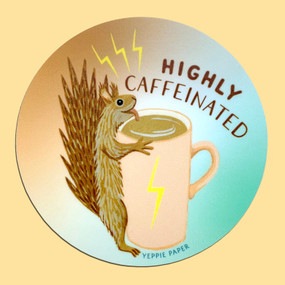 caffeinated squirrel coffee sticker