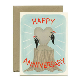 woodpeckers anniversary card