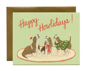 happy howlidays hound dogs holiday card