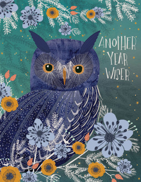 wise owl birthday card