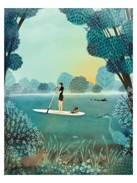 paddleboarding birthday card