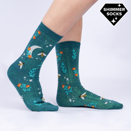 bee dazzling womens crew socks