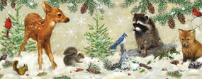 winter forest friends panoramic boxed holiday cards
