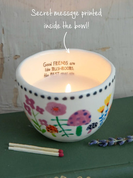 friends are like mushrooms secret message candle