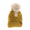 bobble knit fur pom beanie