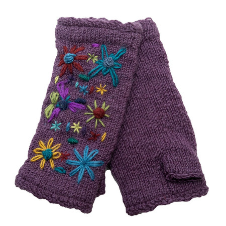 flower fingerless arm warmer