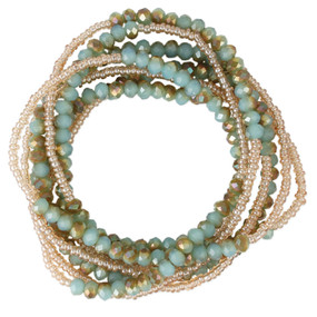 blue peach bead bracelet or necklace