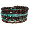 wood & turquoise bead coil bracelet