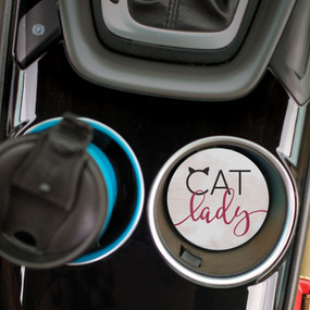 cat lady car coaster