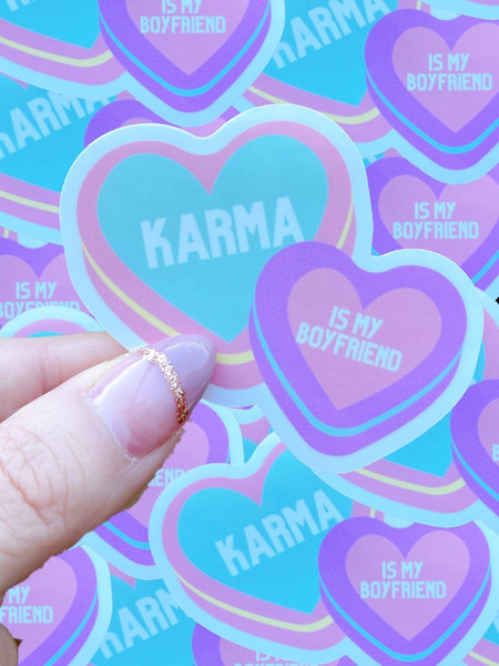 taylor swift karma hearts sticker