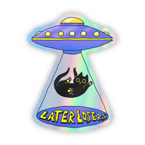 later losers cat UFO sticker