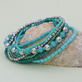ocean tones bead bracelet set