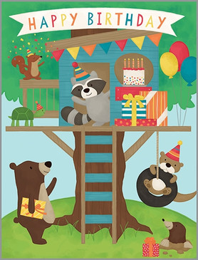 treehouse party birthday card