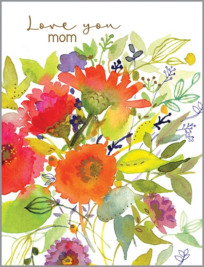 bright zinnias mother's day card