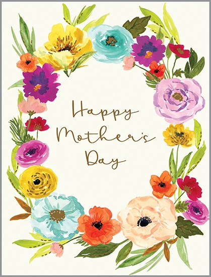 floral wreath mother's day card