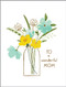 yellow flower vase mother's day card
