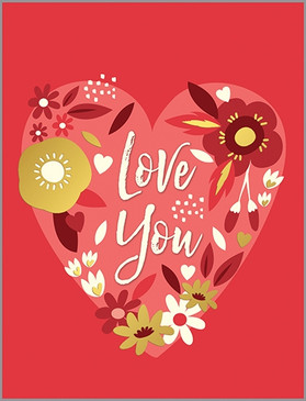 love you flowers valentine's day card