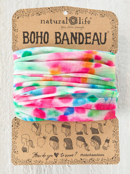 spring rainbow tie die boho bandeau