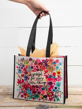 bright floral garden large happy bag