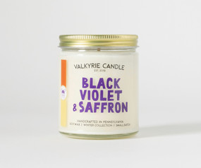 black violet and saffron candle