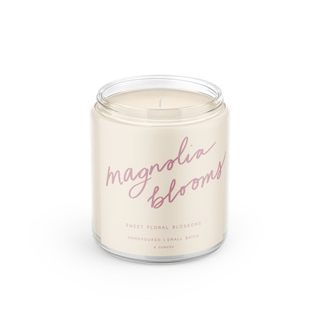 magnolia blooms hand poured candle