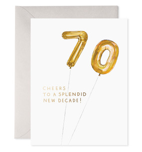 helium balloon 70th birthday card