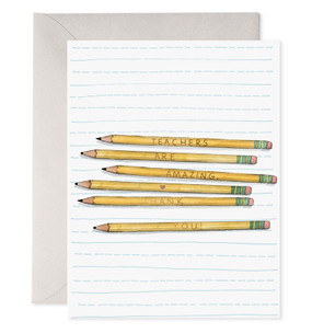 teacher pencils teacher card