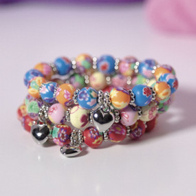 kid's bead bracelet with heart