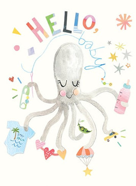 octopus baby card