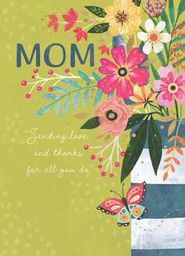 mom vase mother's day card
