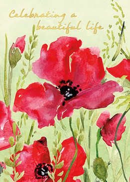 wild poppies sympathy card