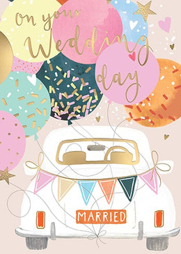 just married wedding card