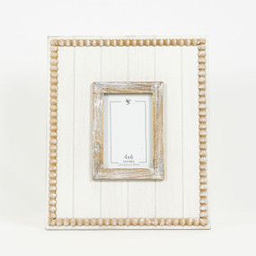 wood beaded photo frame 4x6