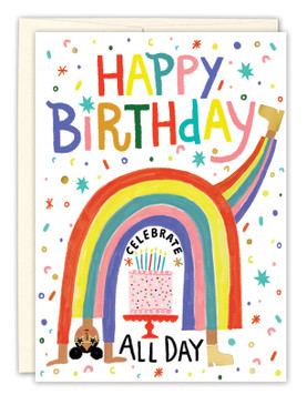 rainbow girl birthday card