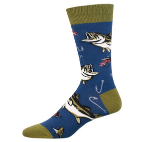all about the bass fish mens crew socks