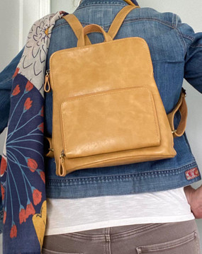 vegan leather mini backpack
