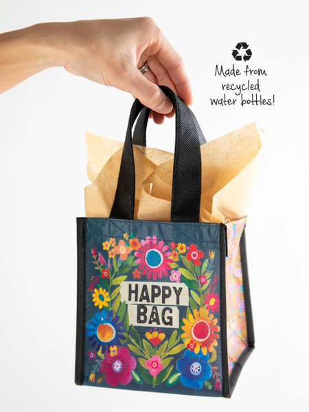 black floral small happy bag