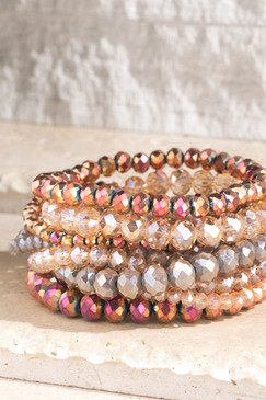 glass bead 9 set bracelet