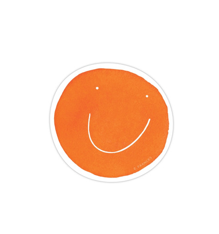 orange smiley sticker