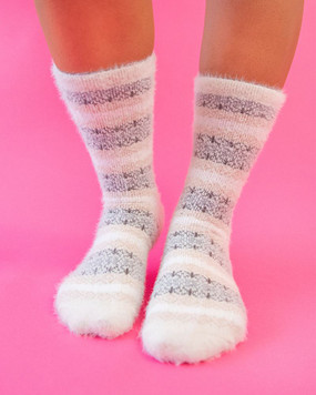 feather multi stripe crew