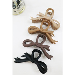 matte ribbon bowknot hair claw (assorted)