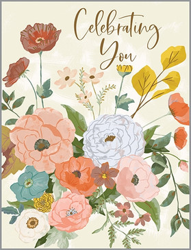 boho floral birthday card
